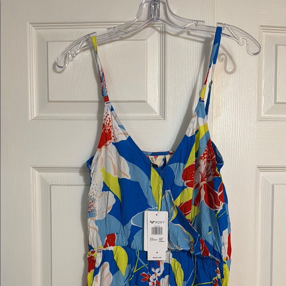 Roxy Floral One Piece - Blue, Red, and Yellow BNWT
